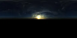 Cloudy sky with low sun