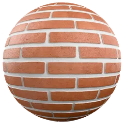 Orange Painted Brick Wall White Mortar