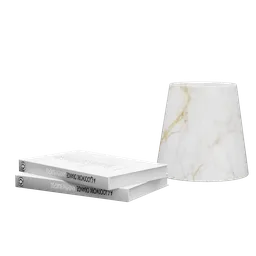 Realistic 3D model of a lamp and books for table or shelf decor, compatible with Blender. Perfect for interior design renderings.