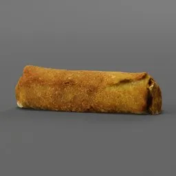 "Optimized 3D model of a savory roll on a table, with realistic texture and high resolution, perfect for sweets and desserts category in BlenderKit."
