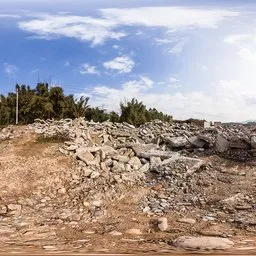 Morning waste rock piles