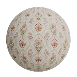 Floral Damask Pattern Wallpaper