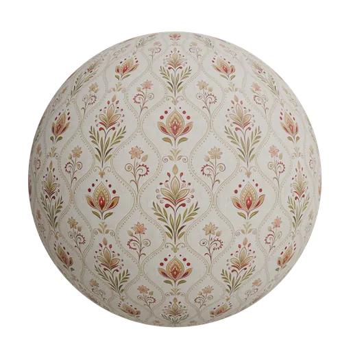 Floral Damask Pattern Wallpaper