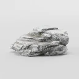 Low-poly 3D rock model with PBR textures suitable for Blender mountain environments, optimized for gaming.