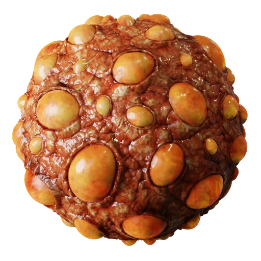 High-quality PBR Alien Eggs texture for Blender 3D, ideal for cycles rendering and Eevee engine, featuring detailed organic surface.