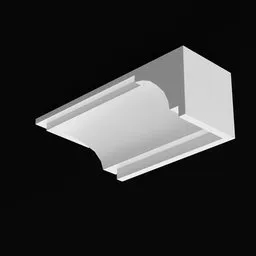 Detailed 3D crown molding piece for architectural visualization in Blender, showcasing modular design for precision.