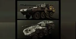 Detailed Blender 3D model of ARX Pounder, a conceptual anti-infantry armored vehicle with turret.