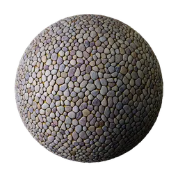 High-resolution Blender 3D PBR pebble stone material with detailed texture for realistic rendering.