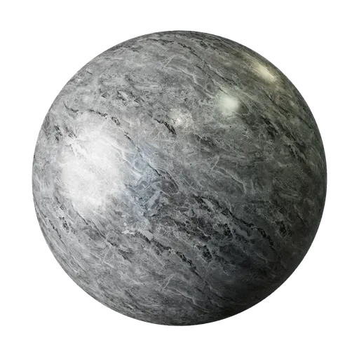 High-resolution grey marble 2K PBR texture suitable for Blender 3D and other 3D applications.
