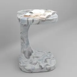 Grey Marble Sofa End Table