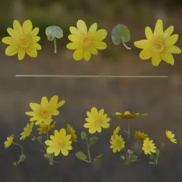 Yellow Flower Low Poly