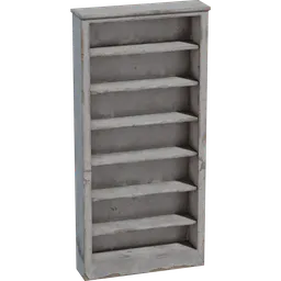 Detailed 3D-rendered tall shelf with multiple compartments, ideal for interior design in Blender.