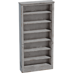 Detailed 3D-rendered tall shelf with multiple compartments, ideal for interior design in Blender.