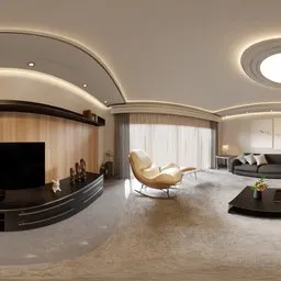 Cozy Wooden TV Lounge HDRI Interior