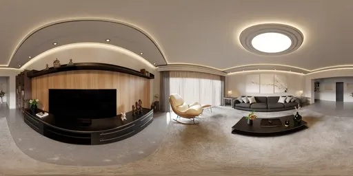 Cozy Wooden TV Lounge HDRI Interior