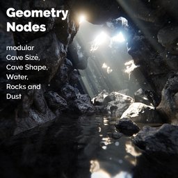 Modular Rock Cave with Water and Dust