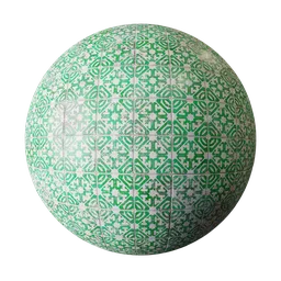 Green old decorative tiles