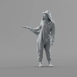 Lowpoly Female in kigurumi