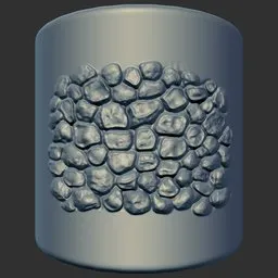 Detailed reptilian skin pattern made by ER Dragon Brush 81 for 3D model sculpting in Blender.