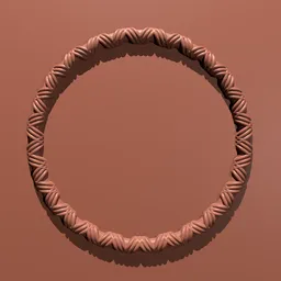 3D Blender sculpting brush imprint of a twisted decorative ornamental ring for model detailing.