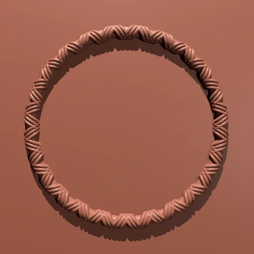 3D Blender sculpting brush imprint of a twisted decorative ornamental ring for model detailing.