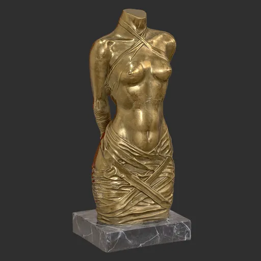 Female Torso Sculpture - Golden