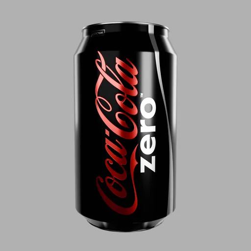 Highly detailed Blender 3D model of a Coca-Cola Zero soda can for animations and scenes.