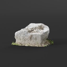 "Square Stone 3D model with moss growing on a black surface, suitable for environmental elements in video game assets and artist reference images. Photoscanned and untextured, this Blender 3D model is perfect for creating detailed scenery. Discover this menhir inspired model found at Zabovresky."