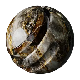 Black Silver Gold Marble