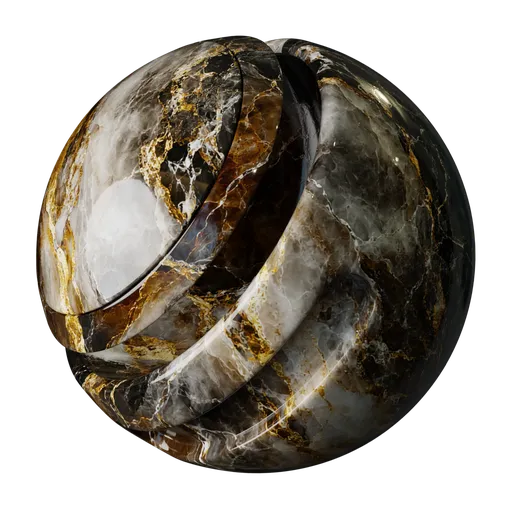 Black Silver Gold Marble