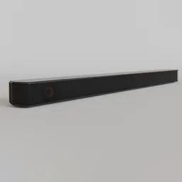 Detailed 3D-rendered Samsung soundbar for Blender, optimized for architectural visualization.