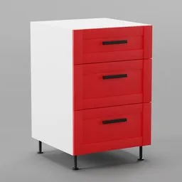 Kitchen lower cabinet 55cm (3 drawers)