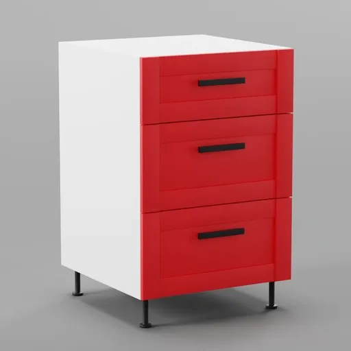 Kitchen lower cabinet 55cm (3 drawers)