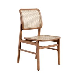 Ergonomic square-inspired wooden 3D model chair with a curved back and woven seat, designed for Blender-rendering.