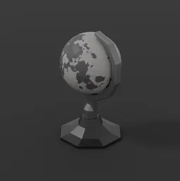 Low Poly Moon Globe