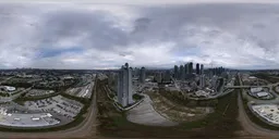 City Buildings Aerial Sunset