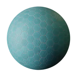 Hexagonal turquoise tiles