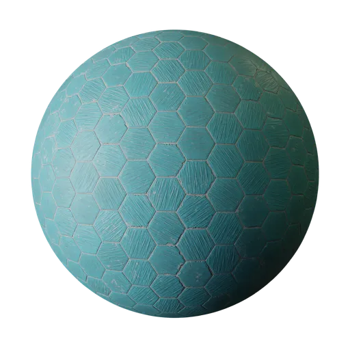 Hexagonal turquoise tiles