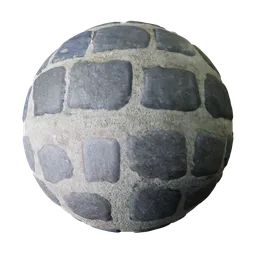 4K Cobble Stone Floor PBR material for Blender 3D with realistic displacement and seamless tiling.