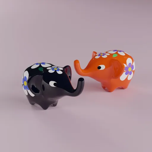 Ceramic Elephant Figure