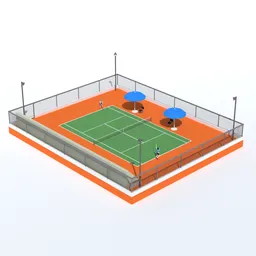 Low Poly Tennis Court