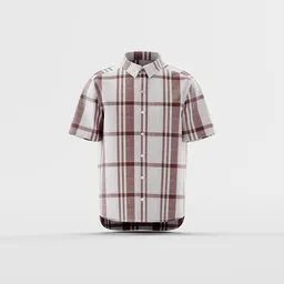 Earth Tone Plaid Short-Sleeve Shirt
