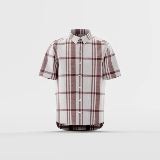 Earth Tone Plaid Short-Sleeve Shirt
