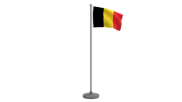 Low-poly animated Belgium flag, optimized for Blender 3D, CG visualization, with quads-only meshes.