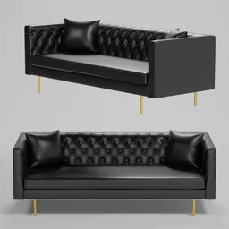 Black Leather Sofa