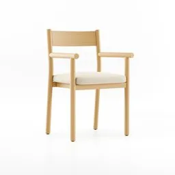 "Porto Dining Chair in Oak Natural wood finish - a minimal, clean and realistic 3D model by Henriett Seth F. Perfect for your dining room or kitchen. Available for download at BlenderKit."
