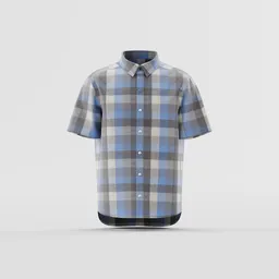 Short-Sleeve Plaid Flannel Shirt Mockup