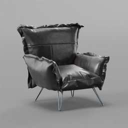 Black leather arm chair