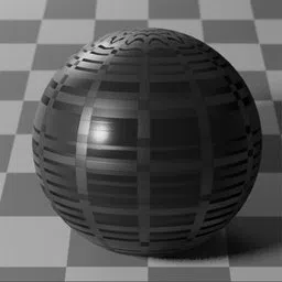 High-tech PBR rubber material for 3D modeling in Blender, showcasing reflective black wallpaper texture.