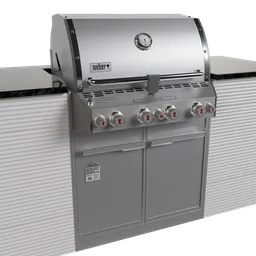 Realistic Weber Summit S-460 grill 3D model for Blender, high-detail design for architecture visualization.